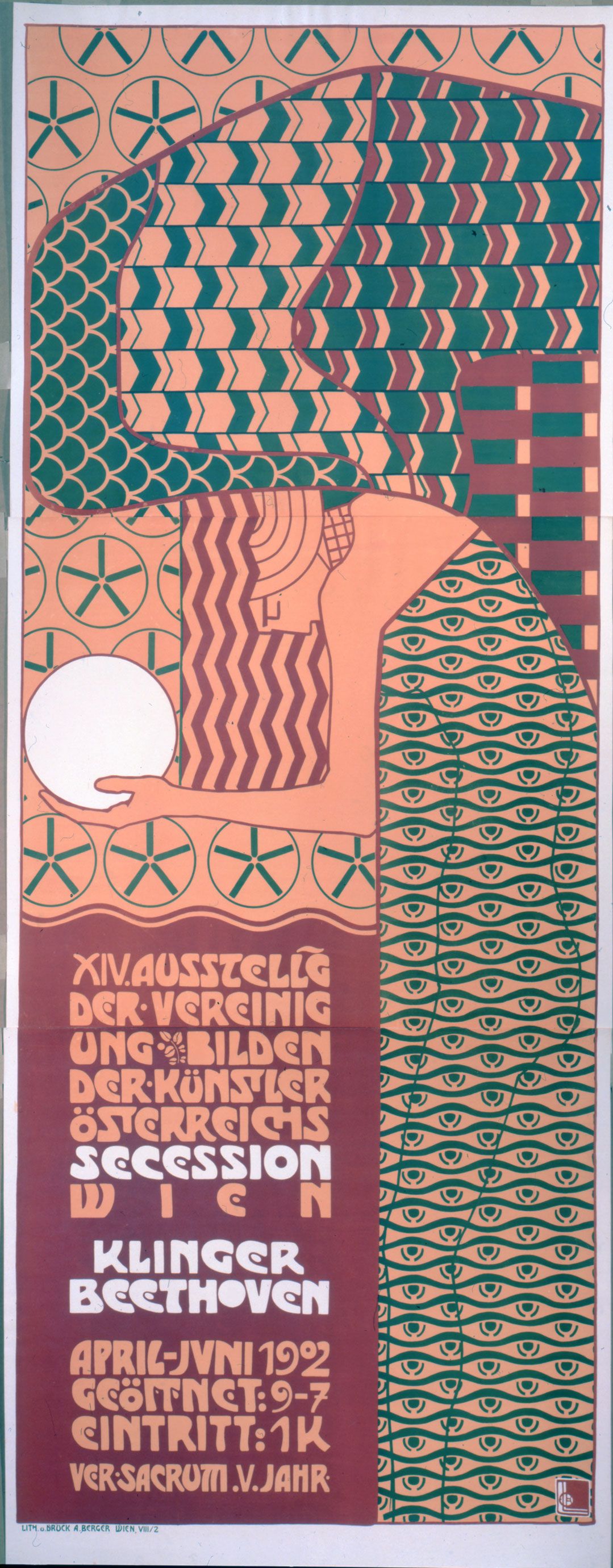 Alfred Roller (1864-1935) Poster for the Fourteenth Vienna Secession exhibition, 1902 Printer: Albert Berger, Vienna Colored lithograph Private Collection