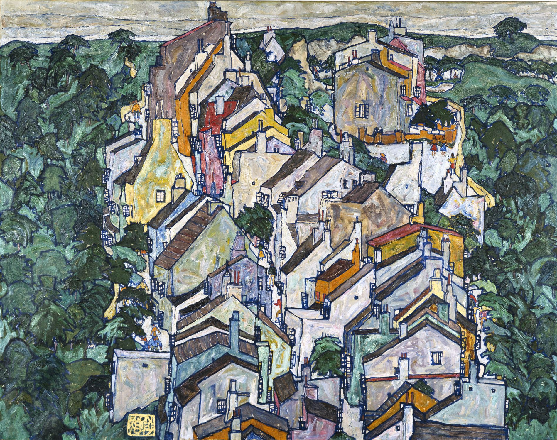Egon Schiele (1890–1918) Town among Greenery (The Old City III), 1917