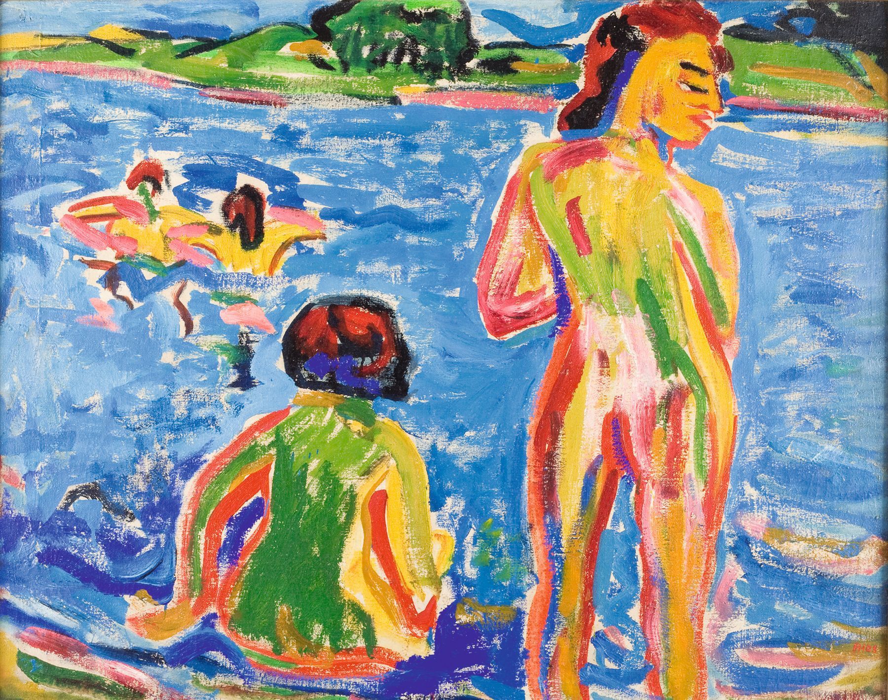 Erich Heckel Bathers in a Pond, 1909 (dated 1908)