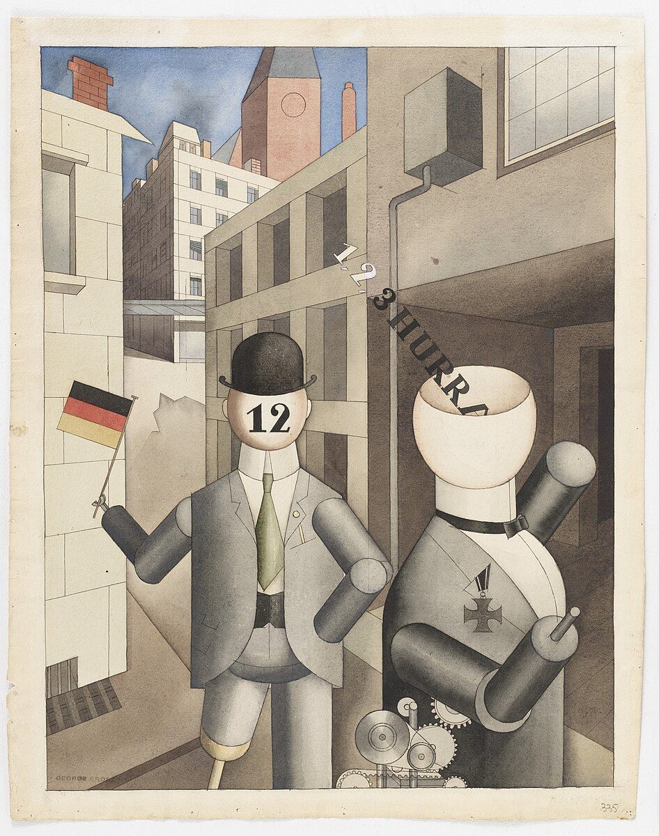 George Grosz, Republican Automatons (Republikanische Automaten) (1920), Watercolor and pencil on paper
